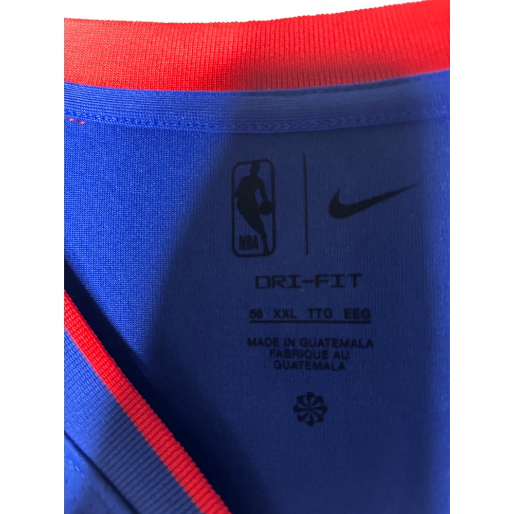 Nike Detroit Pistons Kemba Walker 8 SwingmanIcon Edition Jersey Blue Mens XXL 56 - Picture 5 of 7